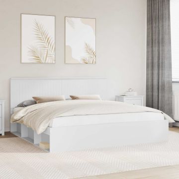 vidaXL Lovos rėmas Balta 200 x 200 cm Kietos pušies mediena