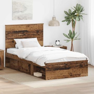 vidaXL Lovos rėmas Senas medis 100 x 200 cm Kietos pušies mediena