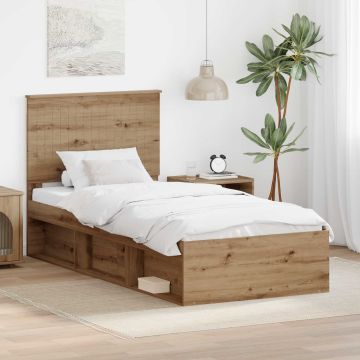 vidaXL Lovos rėmas Meistrų ąžuolas 90 x 200 cm Kietos pušies mediena