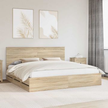 vidaXL Lovos rėmas Sonoma ąžuolas 200 x 200 cm Inžinerinė mediena