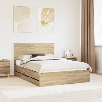 vidaXL Lovos rėmas Sonoma ąžuolas 140 x 200 cm Inžinerinė mediena