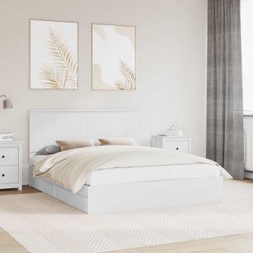 vidaXL Saugos lova su galvūgalio Balta 160 x 200 cm Apdirbta mediena