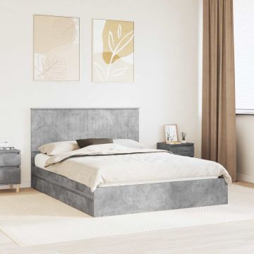 vidaXL Saugos lova Betono pilka 150 x 200 cm Apdirbta mediena