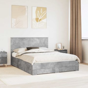 vidaXL Lovos rėmas Betono pilka 150 x 200 cm Apdirbta mediena