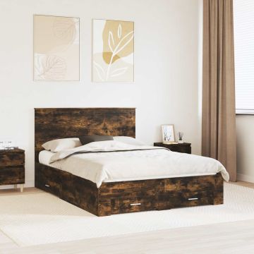 vidaXL Lovos rėmas Rūkyta ąžuolas 140 x 200 cm Apdirbta mediena