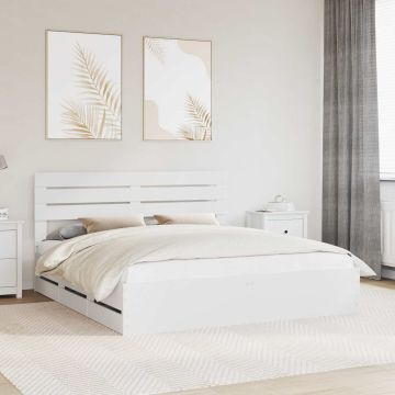 vidaXL Lovos rėmas su stalčių Balta 180 x 200 cm Inžinerinė mediena