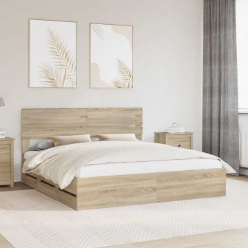 vidaXL Lovos rėmas Sonoma ąžuolas 180 x 200 cm Inžinerinė mediena