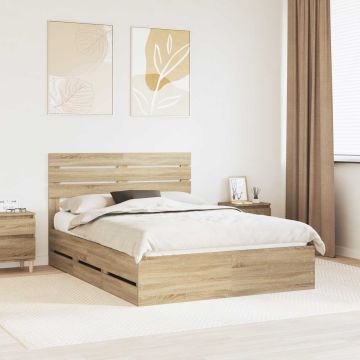 vidaXL Lovos rėmas Sonoma ąžuolas 140 x 200 cm Inžinerinė mediena