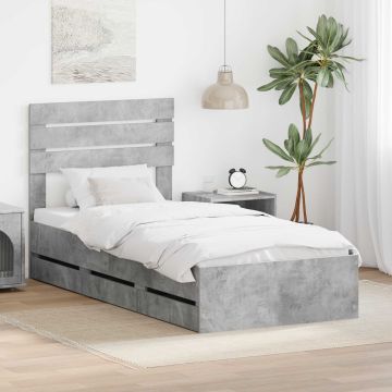 vidaXL Lovos rėmas Betono pilka 100 x 200 cm Inžinerinė mediena