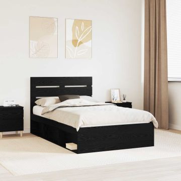 vidaXL Lovos rėmas Juoda 120 x 200 cm Kietos pušies mediena