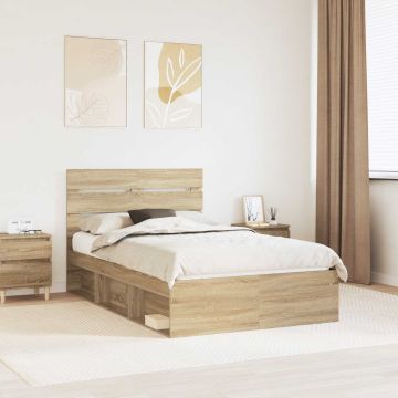 vidaXL Lovos rėmas Sonoma 120 x 190 cm Kietos pušies mediena