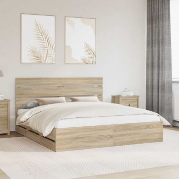 vidaXL Lovos rėmas Sonoma ąžuolas 180 x 200 cm Inžinerinė mediena