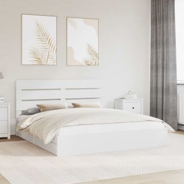 vidaXL Saugos lova su galvūgalio Balta 200 x 200 cm Apdirbta mediena