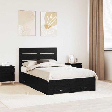 vidaXL Lovos rėmas Juodas ąžuolas 120 x 200 cm Apdirbta mediena