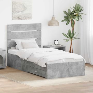 vidaXL Lovos rėmas Betono pilka 90 x 200 cm Apdirbta mediena