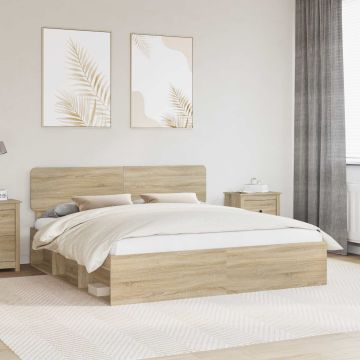 vidaXL Lovos rėmas Sonoma 180 x 200 cm Kietos pušies mediena