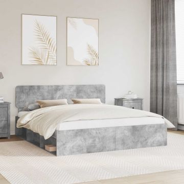 vidaXL Lovos rėmas Betoninė 180 x 200 cm Kietos pušies mediena