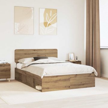 vidaXL Lovos rėmas Meistrų ąžuolas 150 x 200 cm Kietos pušies mediena