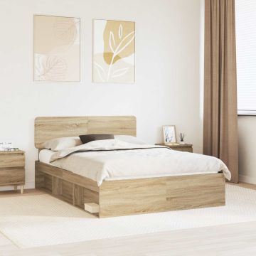 vidaXL Lovos rėmas Sonoma 140 x 200 cm Kietos pušies mediena