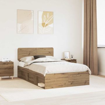 vidaXL Lovos rėmas Meistrų ąžuolas 120 x 200 cm Kietos pušies mediena