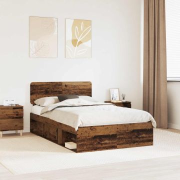 vidaXL Lovos rėmas Senas medis 120 x 190 cm Kietos pušies mediena