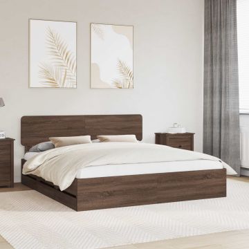vidaXL Lovos rėmas Rudas ąžuolas 200 x 200 cm Dirbtinė mediena
