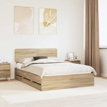 vidaXL Lovos rėmas Sonoma ąžuolas 140 x 200 cm Dirbtinė mediena