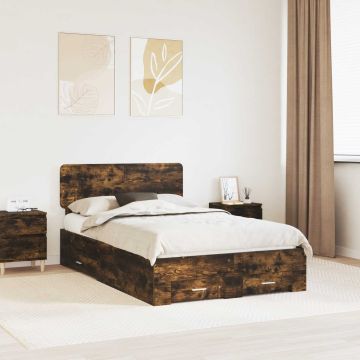 vidaXL Lovos rėmas Rūkyta ąžuolas 120 x 200 cm Apdirbta mediena