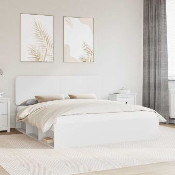 vidaXL Lovos rėmas Balta 200 x 200 cm Kietos pušies mediena
