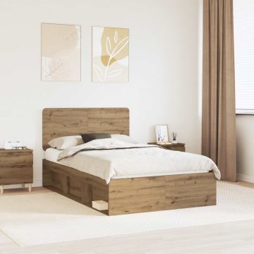 vidaXL Lovos rėmas Meistrų ąžuolas 120 x 190 cm Kietos pušies mediena
