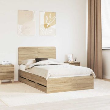 vidaXL Lovos rėmas Sonoma ąžuolas 120 x 190 cm Inžinerinė mediena