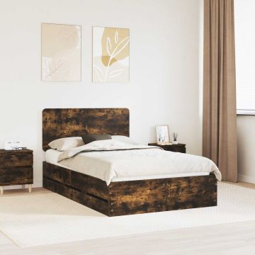 vidaXL Lovos rėmas Rūkyta ąžuolas 120 x 200 cm Inžinerinė mediena