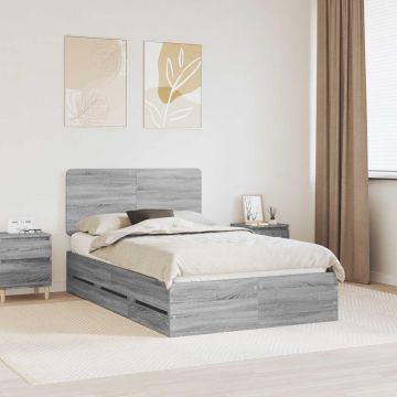 vidaXL Lovos rėmas Pilkas Sonoma 120 x 200 cm Inžinerinė mediena