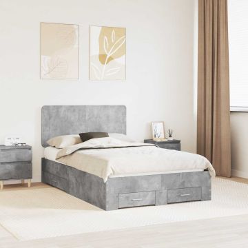 vidaXL Lovos rėmas Betono pilka 120 x 190 cm Apdirbta mediena