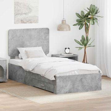 vidaXL Lovos rėmas Betono pilka 100 x 200 cm Apdirbta mediena