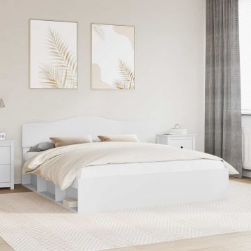 vidaXL Lovos rėmas Balta 180 x 200 cm Kietos pušies mediena