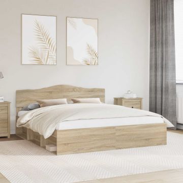 vidaXL Lovos rėmas Sonoma 180 x 200 cm Kietos pušies mediena