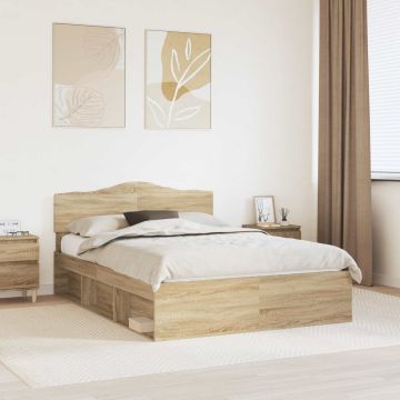 vidaXL Lovos rėmas Sonoma 160 x 200 cm Kietos pušies mediena