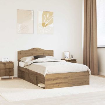 vidaXL Lovos rėmas Meistrų ąžuolas 120 x 200 cm Kietos pušies mediena