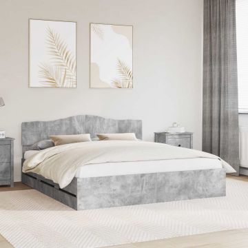 vidaXL Lovos rėmas Betono pilka 180 x 200 cm Inžinerinė mediena