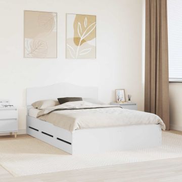 vidaXL Lovos rėmas su stalčių Balta 160 x 200 cm Inžinerinė mediena