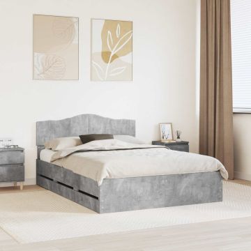 vidaXL Lovos rėmas Betono pilka 150 x 200 cm Inžinerinė mediena