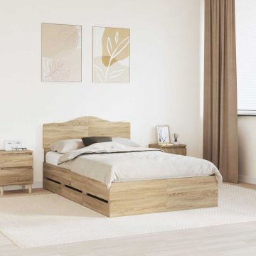 vidaXL Lovos rėmas Sonoma ąžuolas 120 x 190 cm Inžinerinė mediena