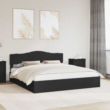 vidaXL Saugos lova su galvūgalio Juoda 200 x 200 cm Apdirbta mediena