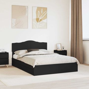 vidaXL Saugos lova su galvūgalio Juoda 150 x 200 cm Apdirbta mediena