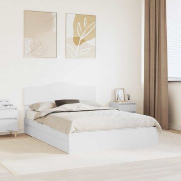 vidaXL Saugos lova su galvūgalio Balta 140 x 200 cm Apdirbta mediena