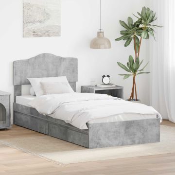 vidaXL Saugos lova Betono pilka 70 x 190 cm Apdirbta mediena