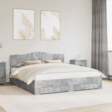 vidaXL Lovos rėmas Betono pilka 180 x 200 cm Apdirbta mediena