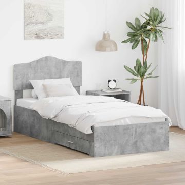 vidaXL Lovos rėmas Betono pilka 70 x 190 cm Apdirbta mediena