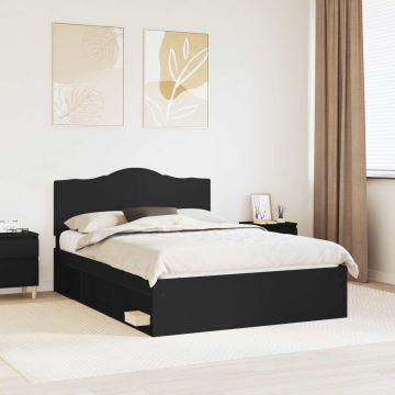 vidaXL Lovos rėmas Juoda 160 x 200 cm Kietos pušies mediena